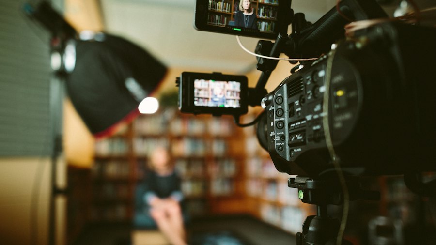 Professional camera on a production set