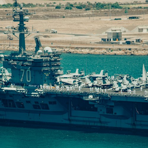 Aircraft carrier at sea